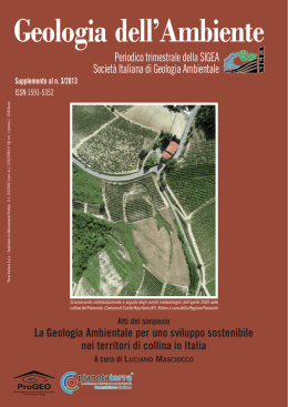 La geologia ambientale per uno sviluppo sostenibile nei