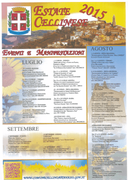 pubblicazione Eventi e Manifestazioni Estate Cellinese anno 2015