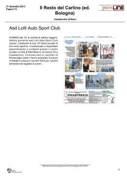 Asd Lolli Auto Sport Club Il Resto del Carlino (ed. Bologna)