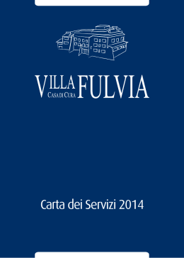 Carta dei Servizi 2014 - Casa Di Cura Villa Fulvia