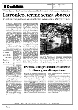 Latronico, terme senza sbocco