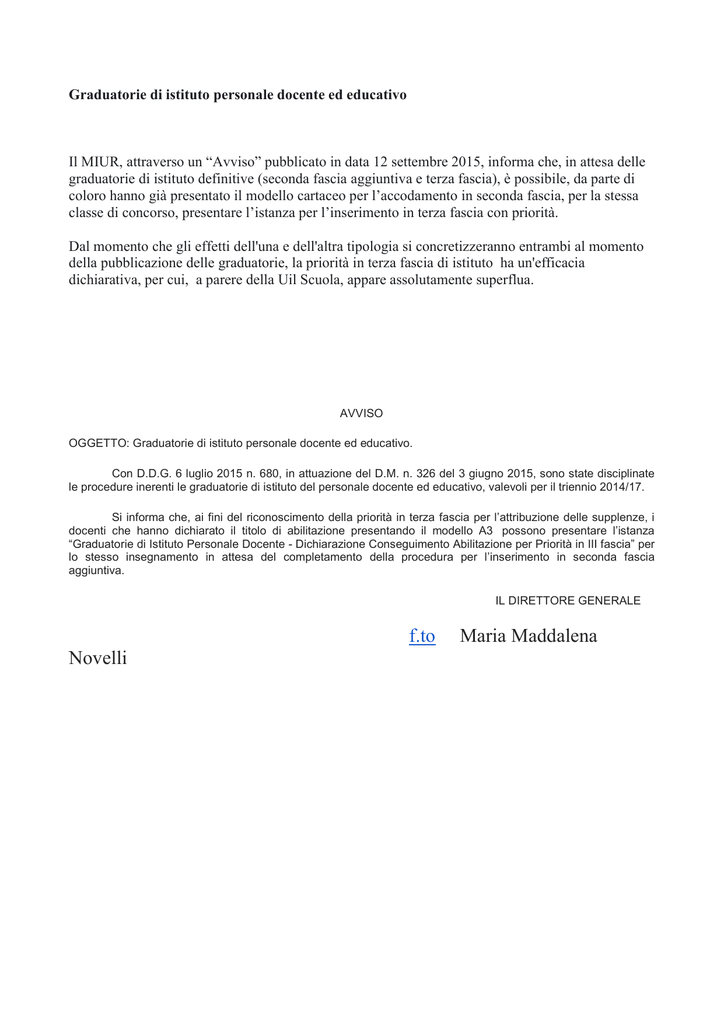 SCARICARE MODELLO A3 SECONDA FASCIA