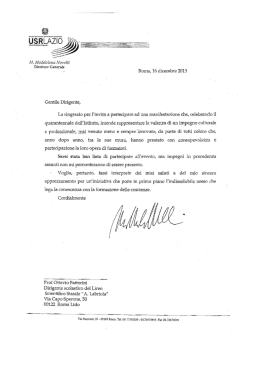 Il Direttore dell`Ufficio Scolastico Regionale M. Maddalena Novelli