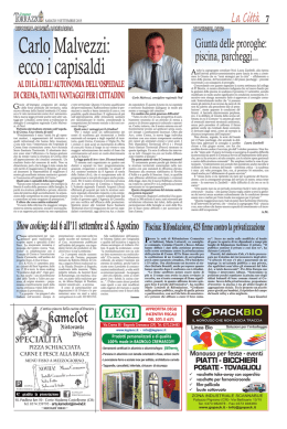 Riforma sanit&agrave;, Malvezzi ecco i capisaldi