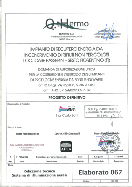 Relazione tecnica sistema di illuminazione aerea