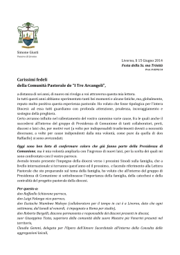 lettera costitutiva - Unità Pastorale Tre Arcangeli Livorno