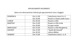 APPUNTAMENTI RICORRENTI - insiemetraparrocchie.it