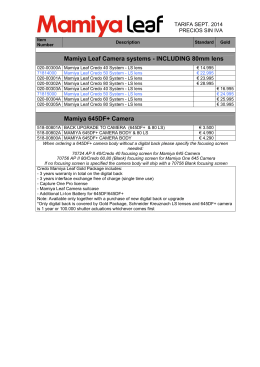 Mamiya Leaf Camera systems - INCLUDING 80mm