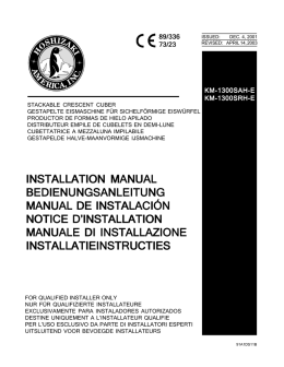 INSTALLATION MANUAL BEDIENUNGSANLEITUNG
