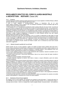 Regolamento didattico - Università degli Studi Mediterranea