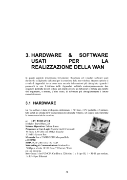 3. hardware & software usati per la realizzazione della wan