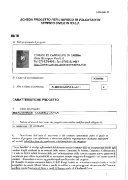 Progetto Irena Sendler - Comune di Cantalupo in Sabina