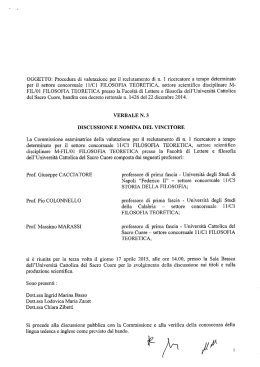 Verbale n. 3 - Universit&agrave; Cattolica del Sacro Cuore