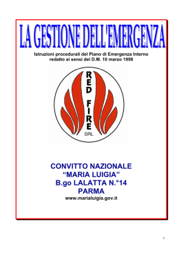 La Gestione dell` EMERGENZA -CONVITTO