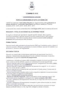 Decreto per l`aggiornamento delle graduatorie di