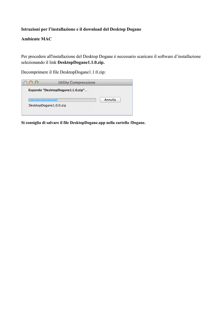 SCARICARE DESKTOP DOGANE