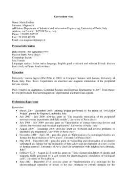 Curriculum vitae - Universit&agrave; degli studi di Pavia