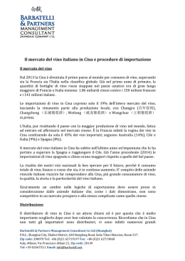 Il mercato del vino italiano in Cina e procedure di importazione