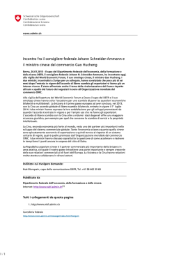 Incontro fra il consigliere federale Johann SCHNEIDER