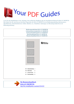Gebrauchsanleitung BALAY EK5BY56