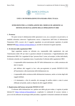 Istruzioni per la compilazione del modulo di adesione al