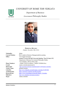 UNIVERSITY OF ROME TOR VERGATA