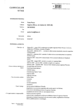 curriculum vitae - Consiglio regionale del Piemonte
