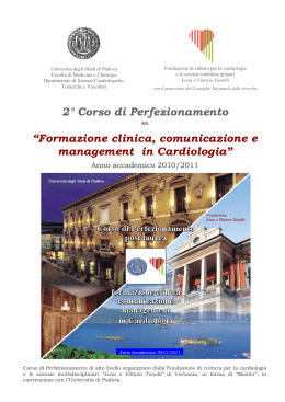 2° Corso di Perfezionamento “Formazione clinica, comunicazione e