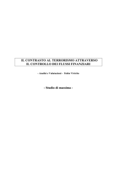 IL CONTRASTO AL TERRORISMO ATTRAVERSO IL CONTROLLO