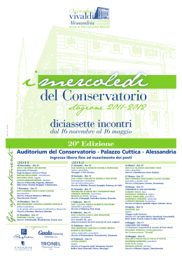 diciassette incontri - Conservatorio A.Vivaldi - Alessandria