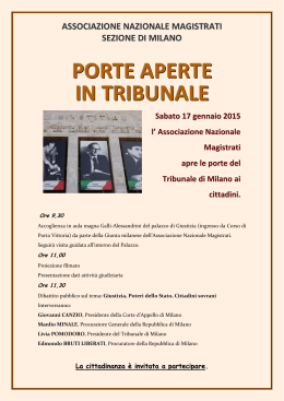 PORTE APERTE IN TRIBUNALE - Corte d`Appello di Milano