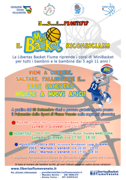 La Libertas Basket Fiume riprende i corsi di MiniBasket per tutti i