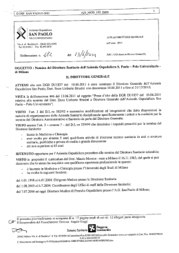 Delibera incarico - Azienda Ospedaliera San Paolo