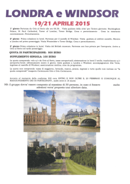 LONDRA e WINDSOR - Bassa Bergamasca Orientale