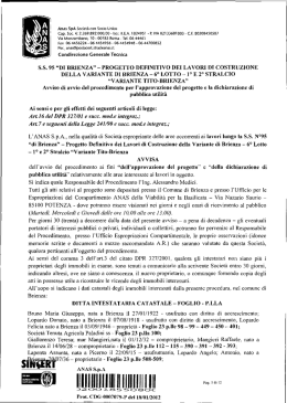 ss 95 "DI BRIENZA" - Avvisi e bandi Regione Basilicata