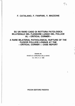 f. catalano, f. fanfani, v. mazzone su un raro caso di rottura