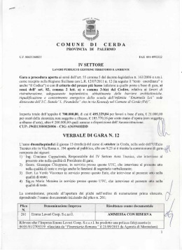 Verbale di Gara n&deg;12