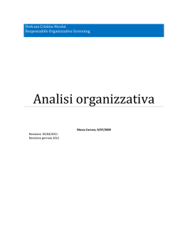 Analisi organizzativa - ASL 1 di Massa e Carrara