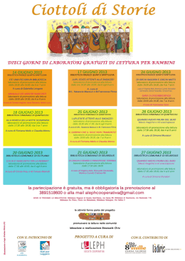 Visualizza la locandina - Biblioteca Comunale di Selargius