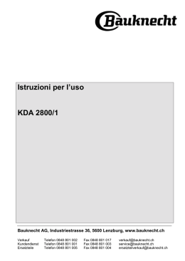 Istruzioni per l`uso KDA 2800/1