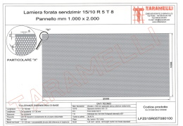Lamiera forata sendzimir 15/10 R 5 T 8 Pannello mm 1.000 x 2.000