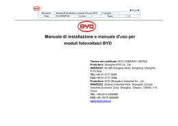 Manuale di installazione e manuale d`uso per moduli fotovoltaici BYD