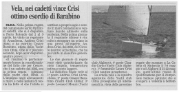 Vela, nei cadetti vince Crisi