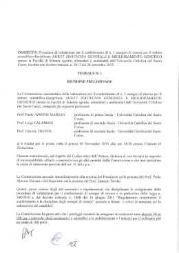 Verbale n. 1 - Università Cattolica del Sacro Cuore