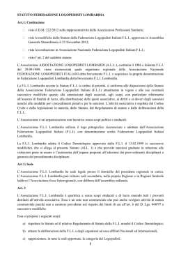 Statuto FLI Lombardia - Associazione Logopedisti Lombardia