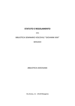 STATUTO E REGOLAMENTO