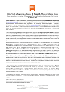 MakeTank alla prima edizione di Robot & Makers Milano Show