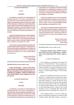 LA GIUNTA REGIONALE Omissis DELIBERA