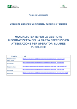 MANUALI UTENTE PER LA GESTIONE INFORMATIZZATA