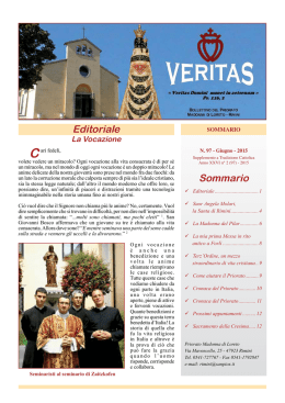 Veritas 97, giugno 2015 - Fraternit&agrave; Sacerdotale San Pio X